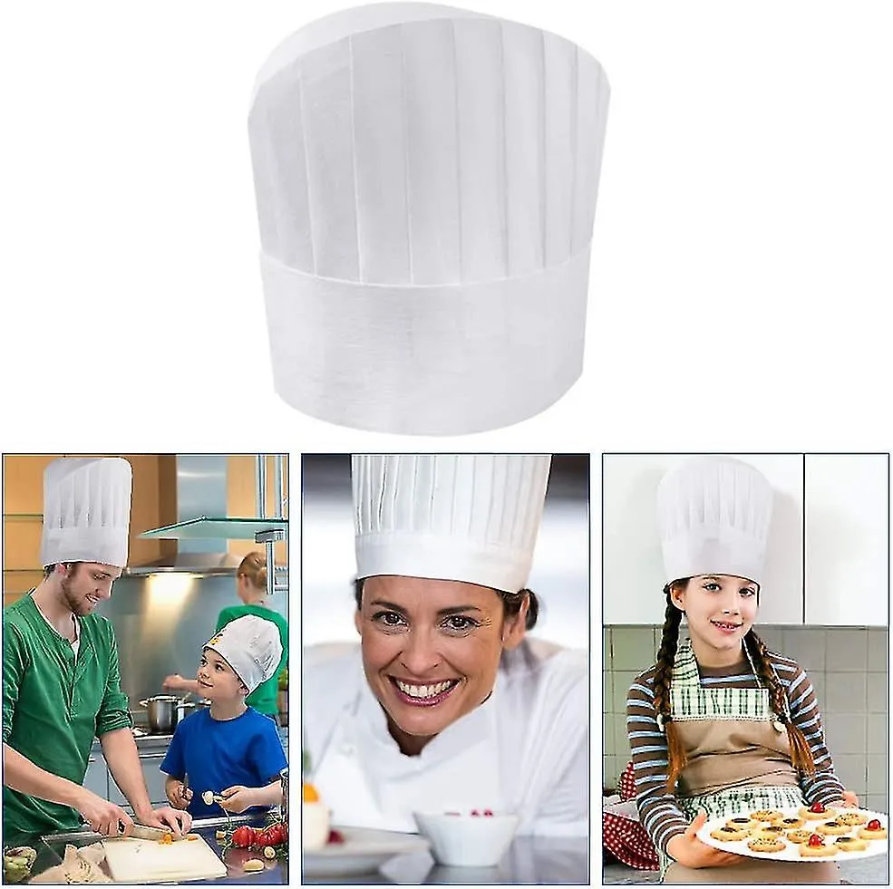 Yougang Boutique 20 Pack Disposable Chef Hat Adjustable Cooking Hat Set 9 Inch For  Kitchen, Home Gift