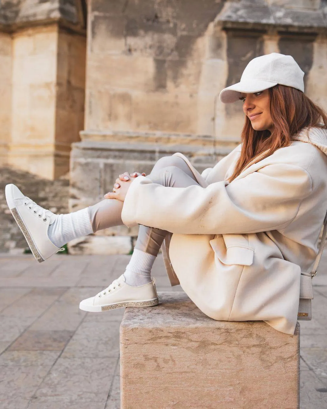 Zapatillas de lona blancas con cordones para mujer - Macy