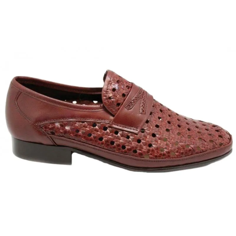 Zapato Hombre Trenzado Ancho Especial Piel Jacinto